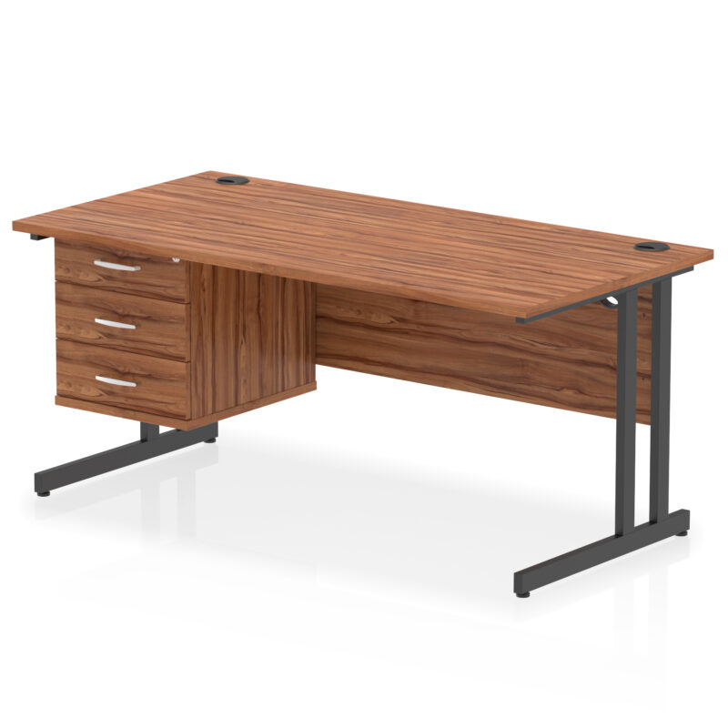 Pace 1600mm Cantilever Straight Desk With Single Fixed Pedestal - Image 61