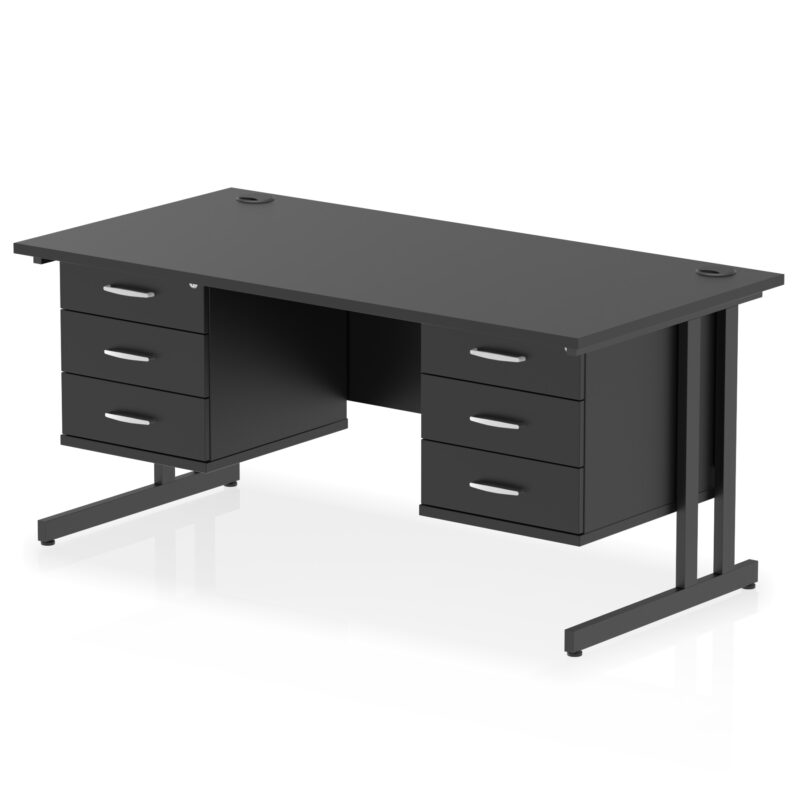 Pace 1600mm Cantilever Straight Desk With Two Fixed Pedestal - Image 66
