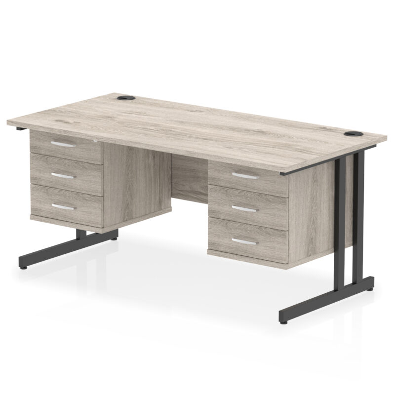Pace 1600mm Cantilever Straight Desk With Two Fixed Pedestal - Image 67