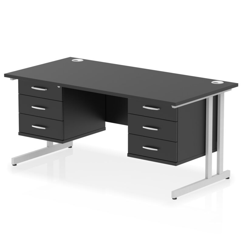 Pace 1600mm Cantilever Straight Desk With Two Fixed Pedestal - Image 48