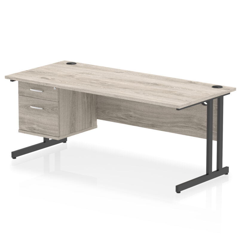 Pace 1800mm Cantilever Straight Desk With Single Fixed Pedestal - Image 49