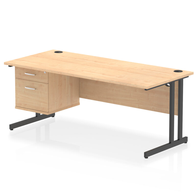 Pace 1800mm Cantilever Straight Desk With Single Fixed Pedestal - Image 50