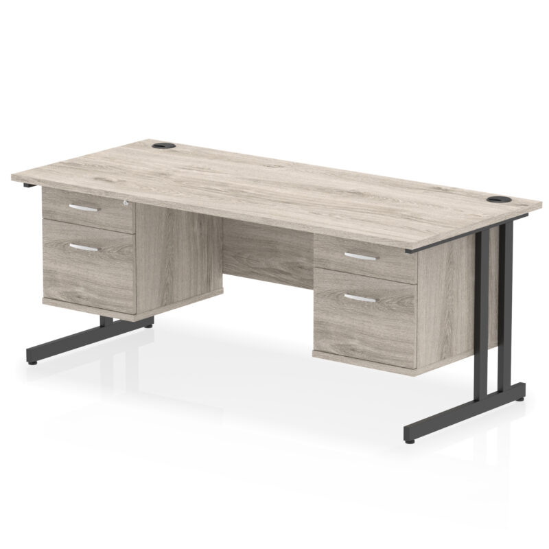Pace 1800mm Cantilever Straight Desk With Two Fixed Pedestal - Image 52