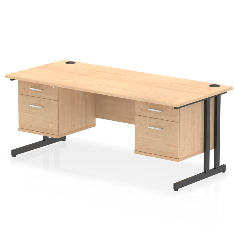 Pace 1800mm Cantilever Straight Desk With Two Fixed Pedestal - Image 53