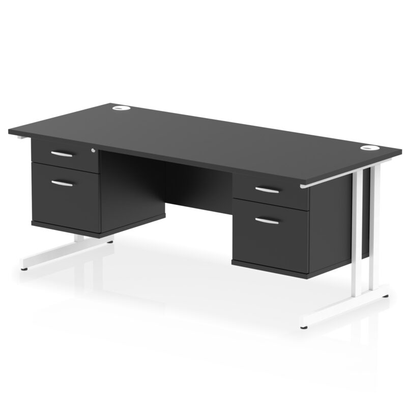 Pace 1800mm Cantilever Straight Desk With Two Fixed Pedestal - Image 57