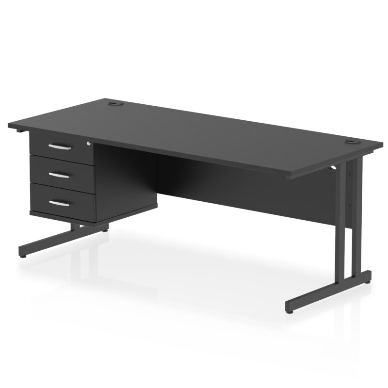 Pace 1800mm Cantilever Straight Desk With Single Fixed Pedestal - Image 56