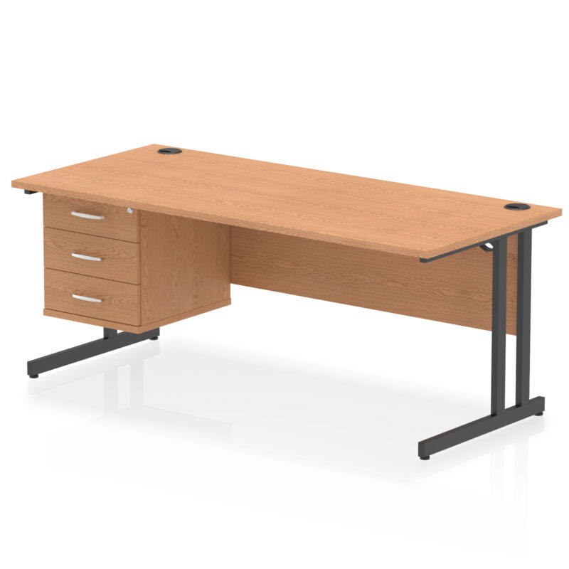 Pace 1800mm Cantilever Straight Desk With Single Fixed Pedestal - Image 59