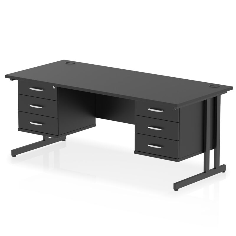 Pace 1800mm Cantilever Straight Desk With Two Fixed Pedestal - Image 67