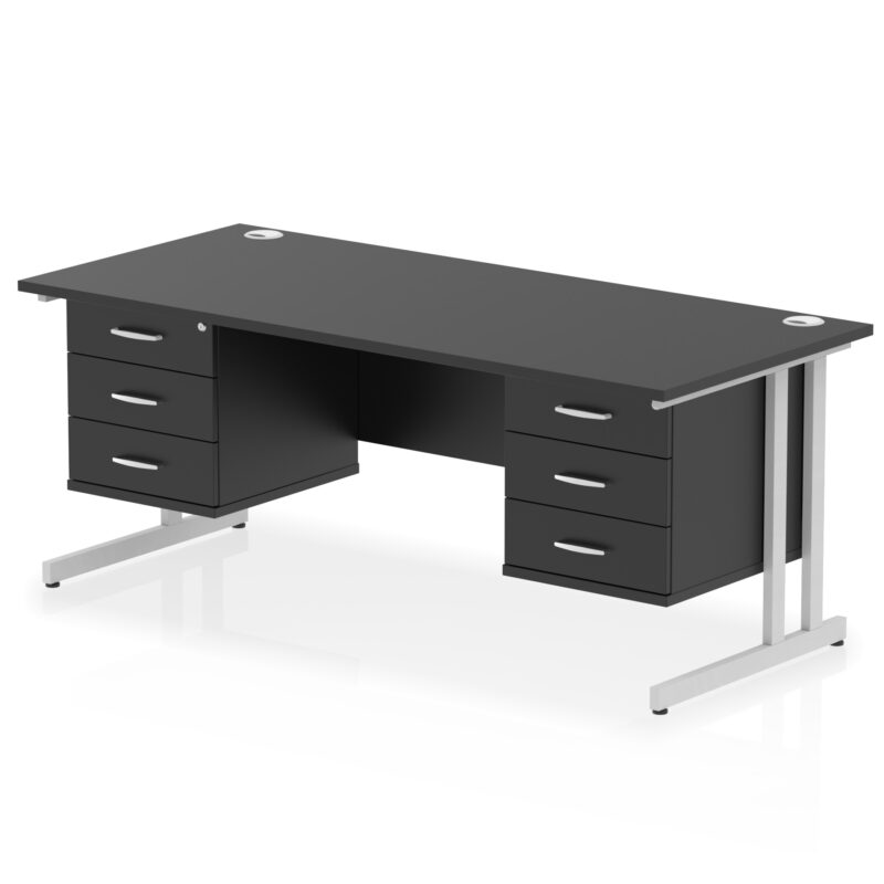 Pace 1800mm Cantilever Straight Desk With Two Fixed Pedestal - Image 49