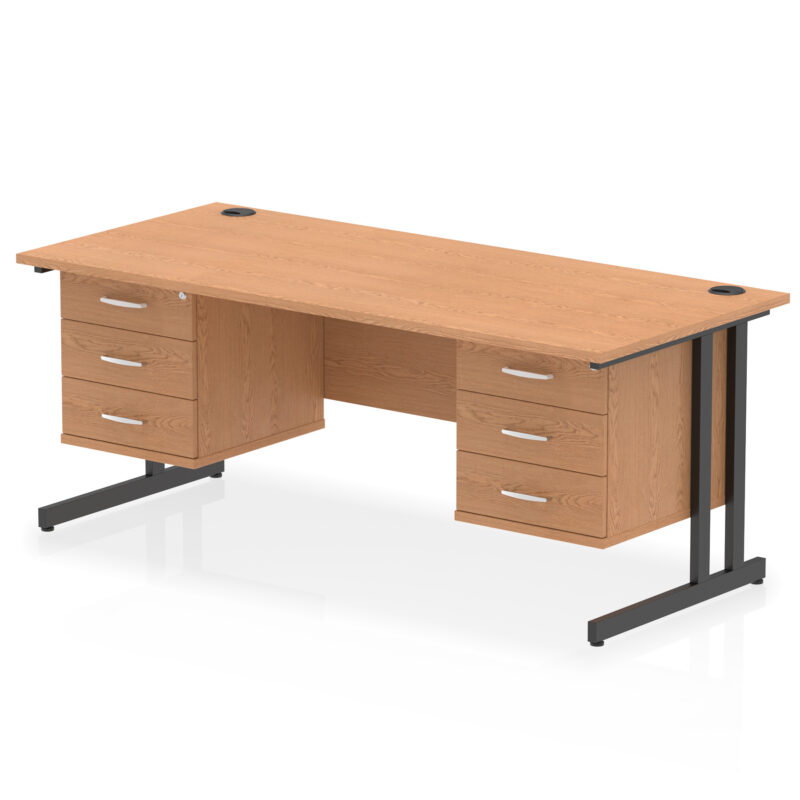 Pace 1800mm Cantilever Straight Desk With Two Fixed Pedestal - Image 70