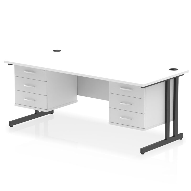 Pace 1800mm Cantilever Straight Desk With Two Fixed Pedestal - Image 71