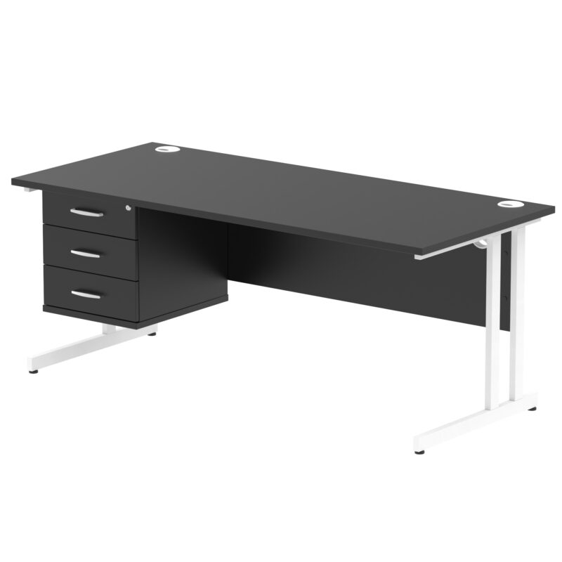 Pace 1800mm Cantilever Straight Desk With Single Fixed Pedestal - Image 62
