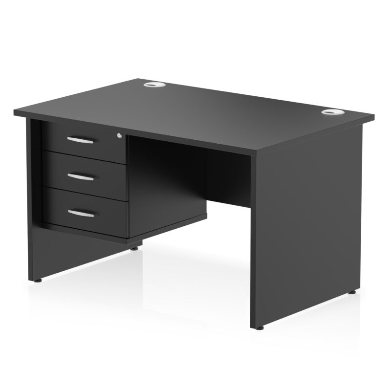 Pace 1200mm Panel End Straight Desk With Single Fixed Pedestal - Image 32