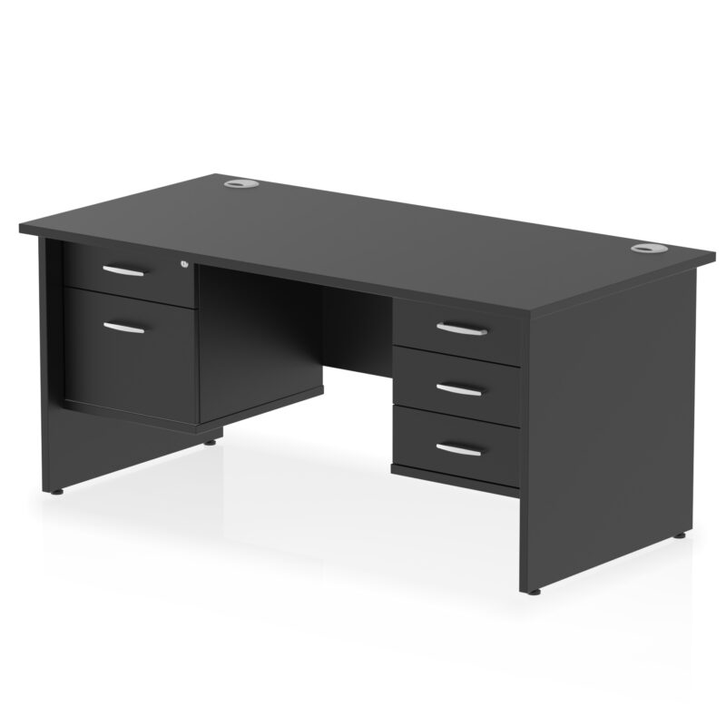 Pace 1600mm Panel End Straight Desk With Two Fixed Pedestal - Image 36