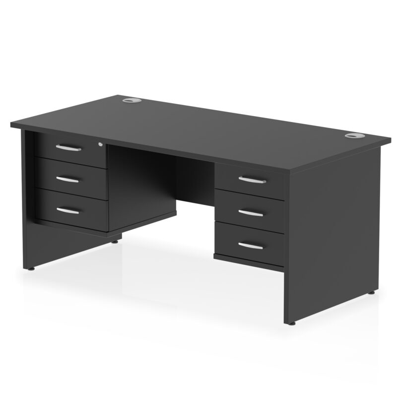 Pace 1600mm Panel End Straight Desk With Two Fixed Pedestal - Image 37