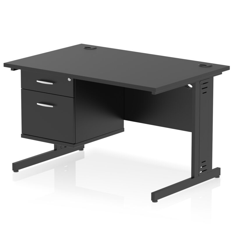 Pace 1200mm Cable Managed Straight Desk With Single Fixed Pedestal - Image 46