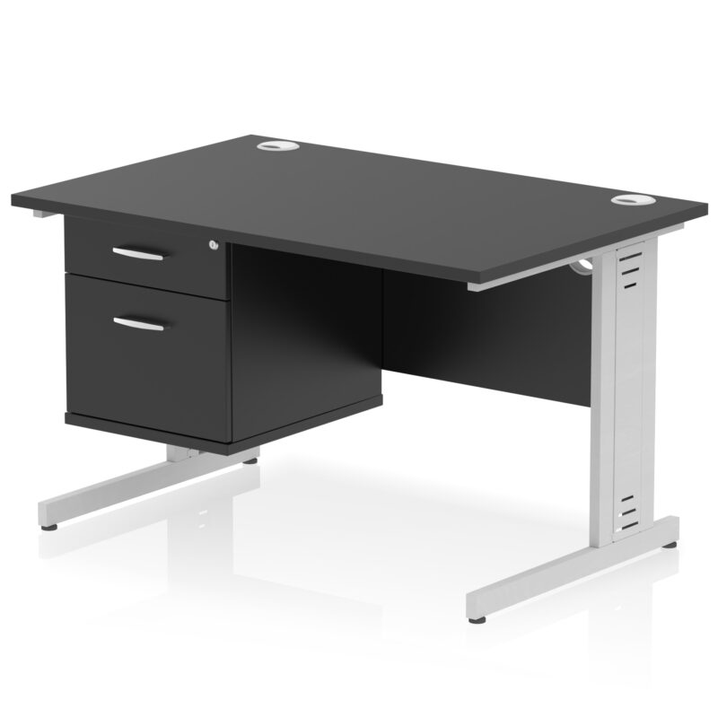 Pace 1200mm Cable Managed Straight Desk With Single Fixed Pedestal - Image 48
