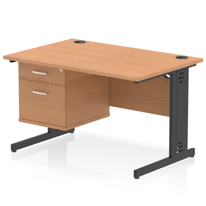 Pace 1200mm Cable Managed Straight Desk With Single Fixed Pedestal - Image 50