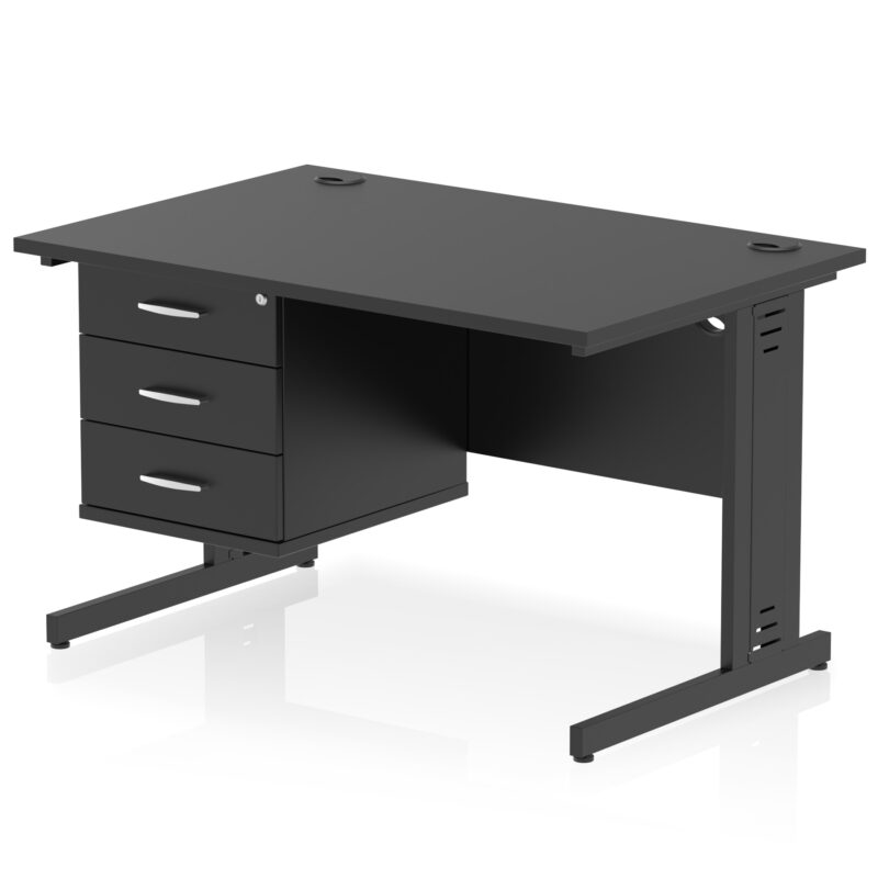Pace 1200mm Cable Managed Straight Desk With Single Fixed Pedestal - Image 55