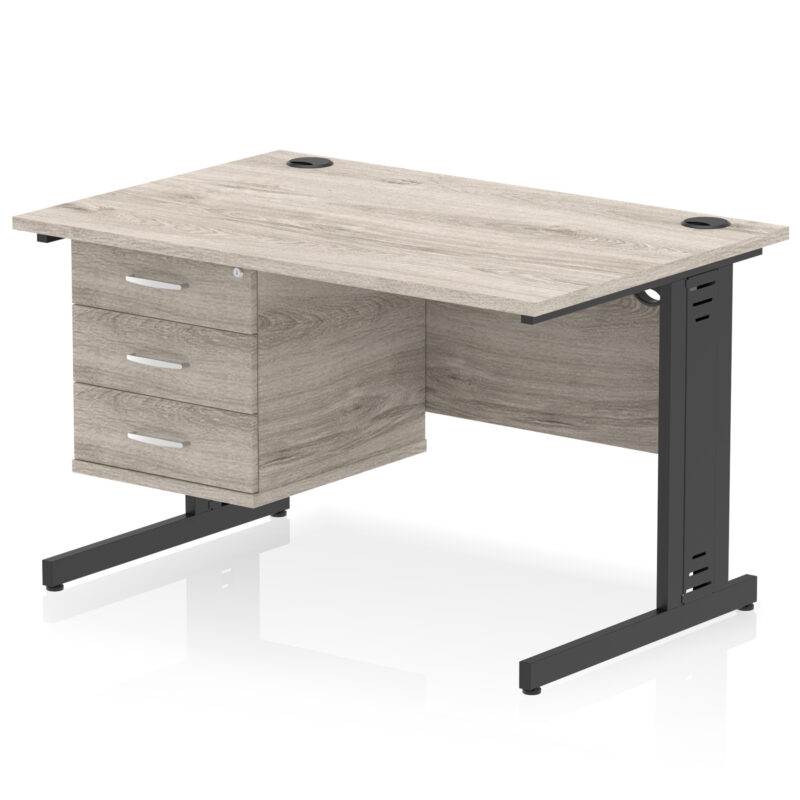 Pace 1200mm Cable Managed Straight Desk With Single Fixed Pedestal - Image 56