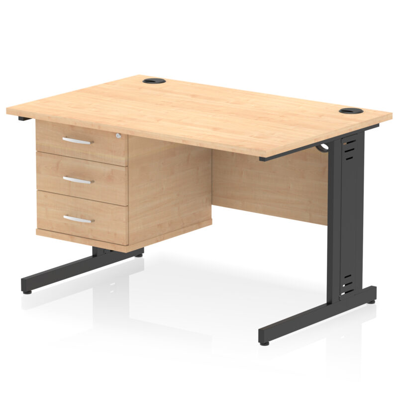 Pace 1200mm Cable Managed Straight Desk With Single Fixed Pedestal - Image 58