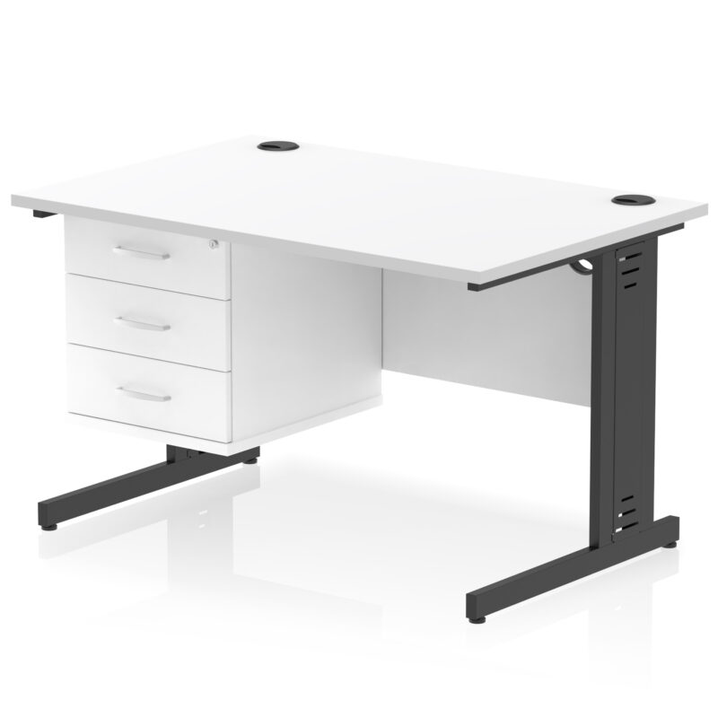 Pace 1200mm Cable Managed Straight Desk With Single Fixed Pedestal - Image 60