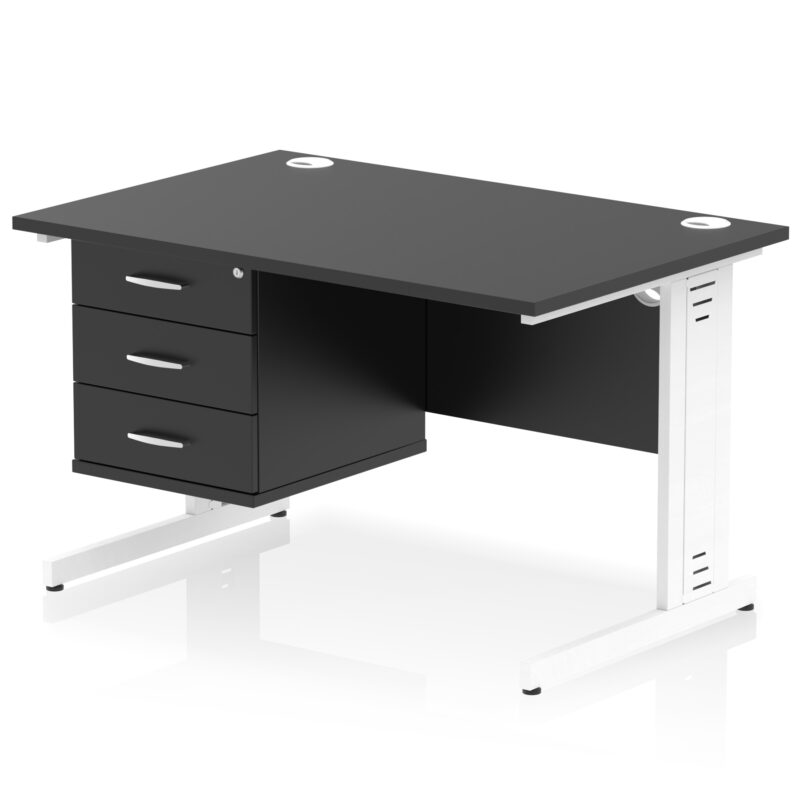 Pace 1200mm Cable Managed Straight Desk With Single Fixed Pedestal - Image 62