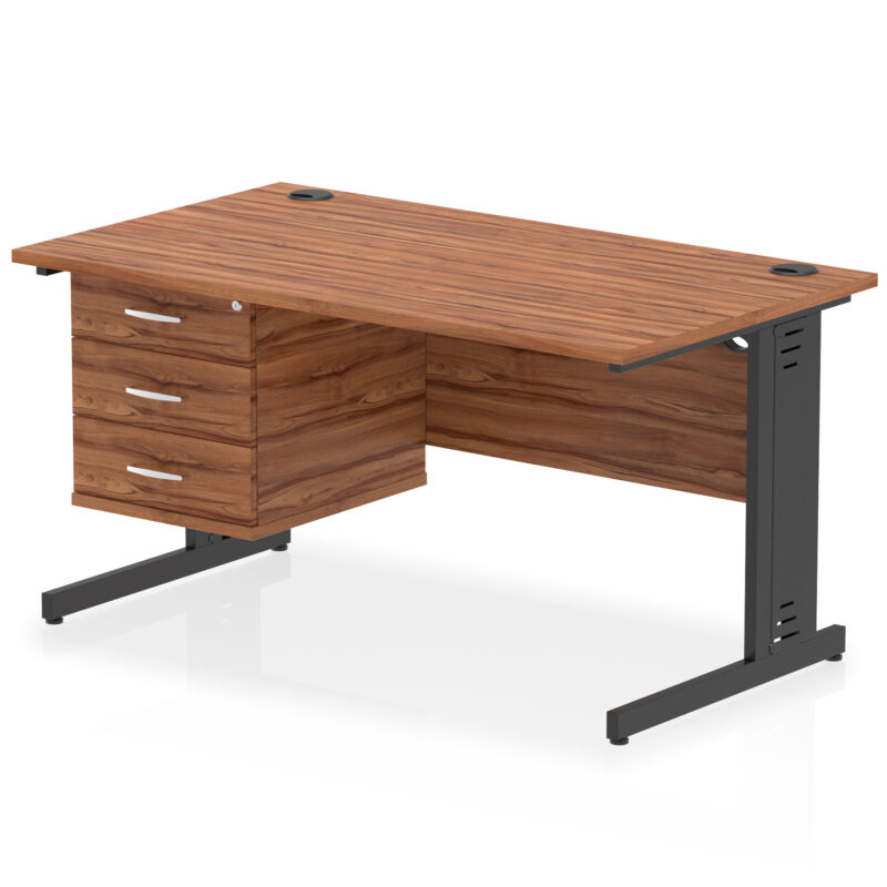 Pace 1400mm Cable Managed Straight Desk With Single Fixed Pedestal - Image 61