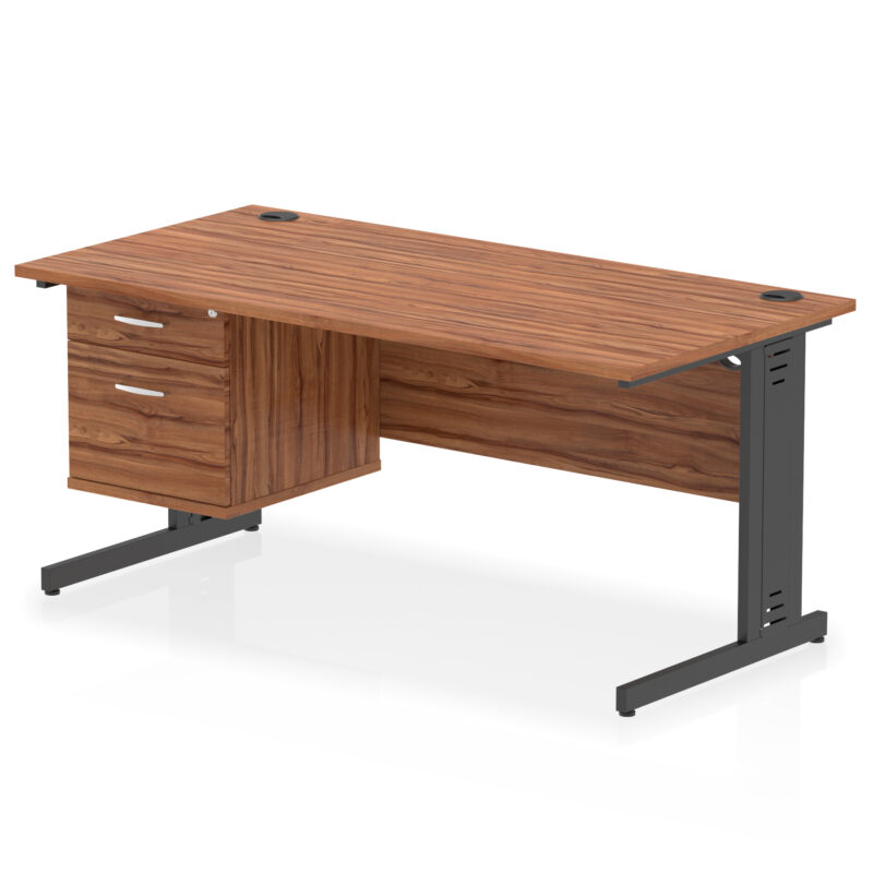 Pace 1600mm Cable Managed Straight Desk With Single Fixed Pedestal - Image 52