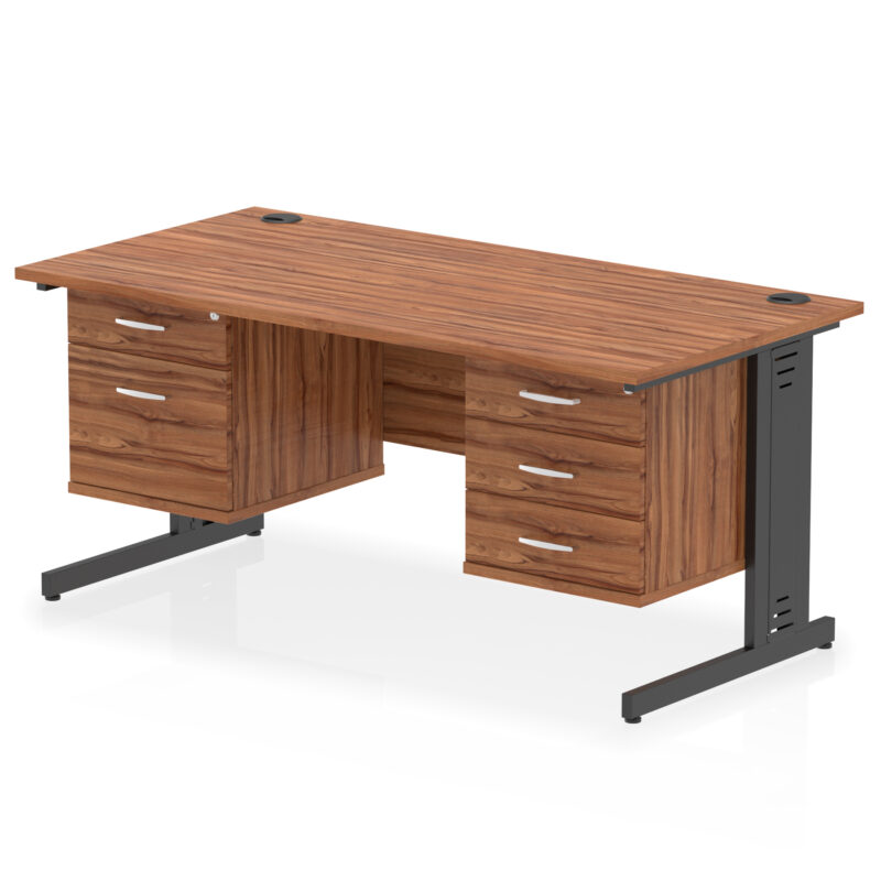 Pace 1600mm Cable Managed Straight Desk With Two Fixed Pedestal - Image 63