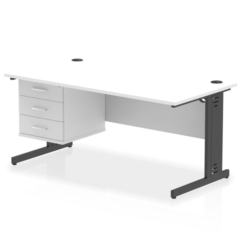 Pace 1600mm Cable Managed Straight Desk With Single Fixed Pedestal - Image 60