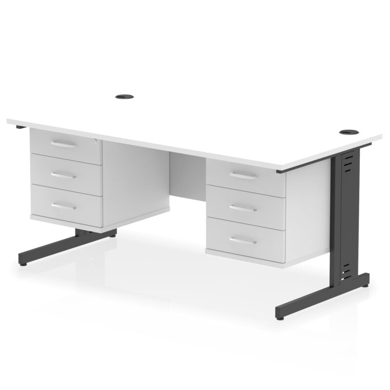 Pace 1600mm Cable Managed Straight Desk With Two Fixed Pedestal - Image 71