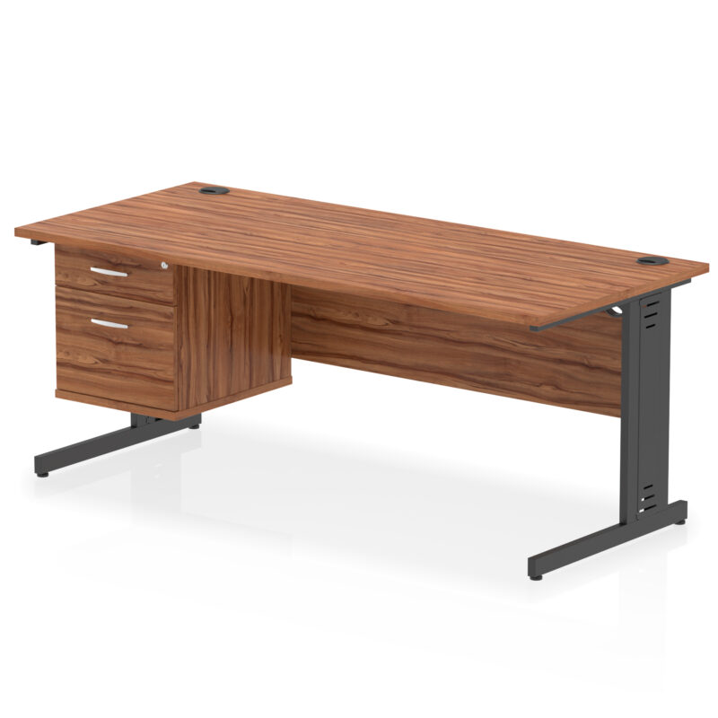 Pace 1800mm Cable Managed Straight Desk With Single Fixed Pedestal - Image 52