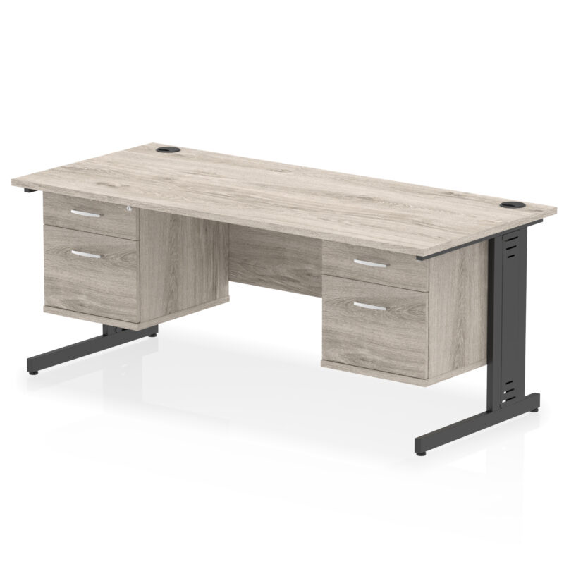 Pace 1800mm Cable Managed Straight Desk With Two Fixed Pedestal - Image 49