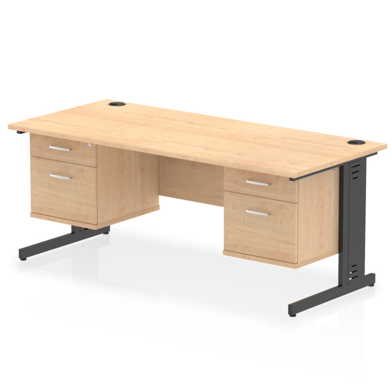 Pace 1800mm Cable Managed Straight Desk With Two Fixed Pedestal - Image 51