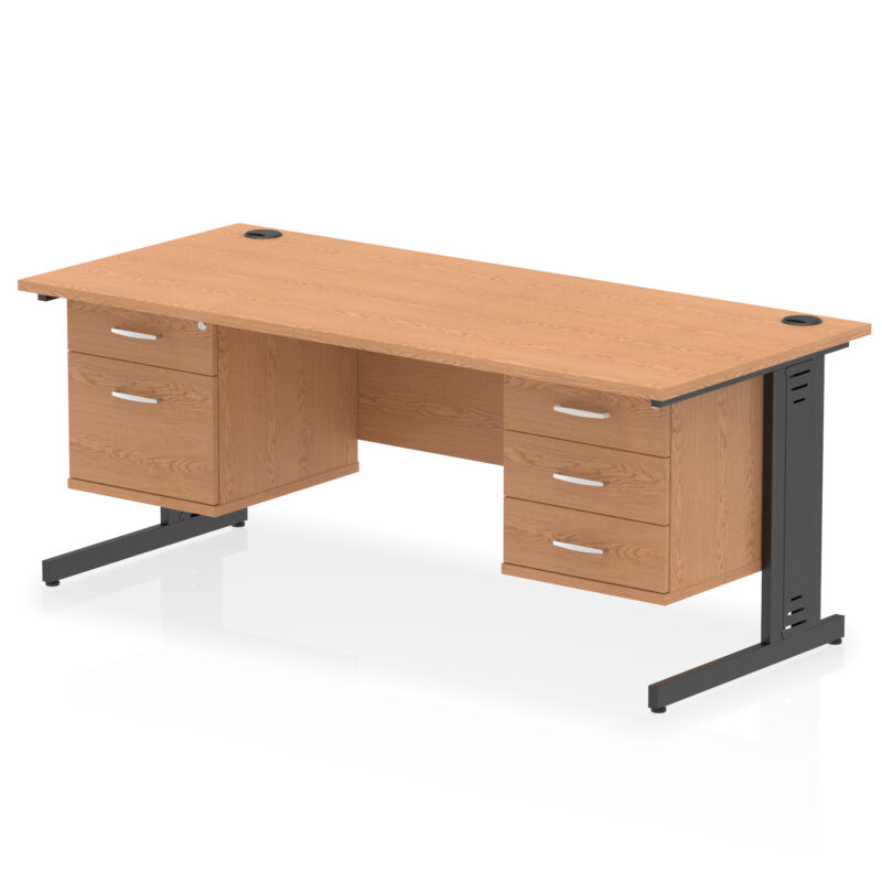 Pace 1800mm Cable Managed Straight Desk With Two Fixed Pedestal - Image 61