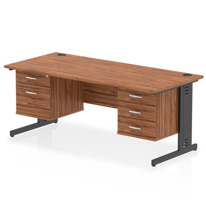 Pace 1800mm Cable Managed Straight Desk With Two Fixed Pedestal - Image 63