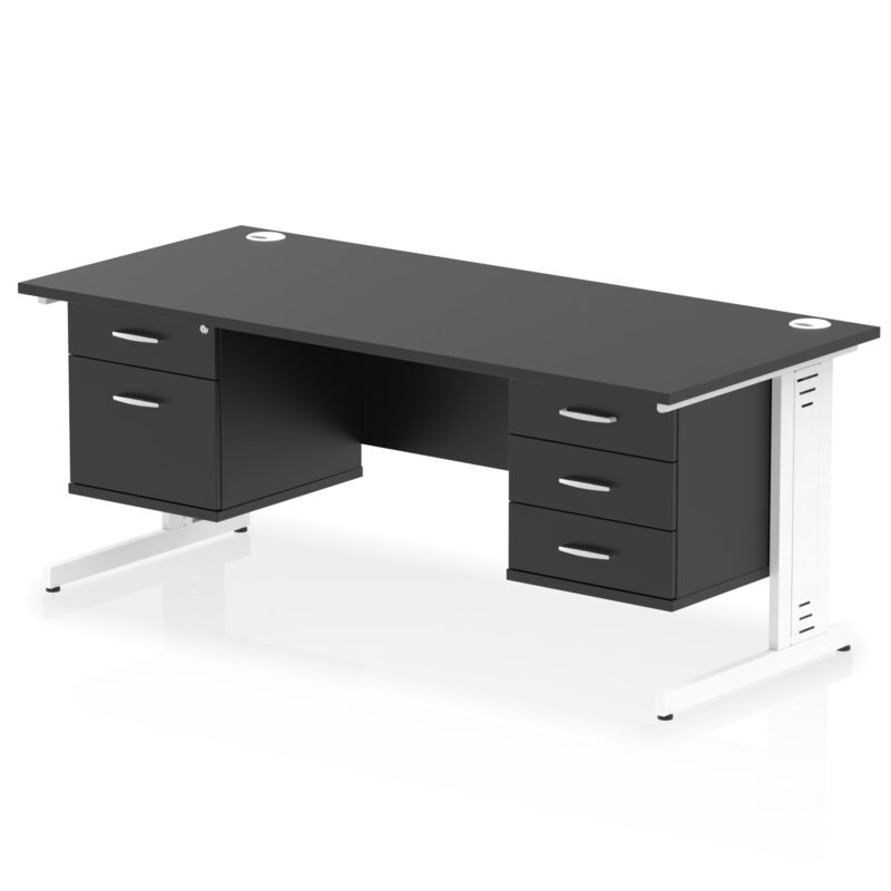 Pace 1800mm Cable Managed Straight Desk With Two Fixed Pedestal - Image 64
