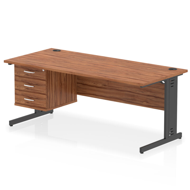 Pace 1800mm Cable Managed Straight Desk With Single Fixed Pedestal - Image 61