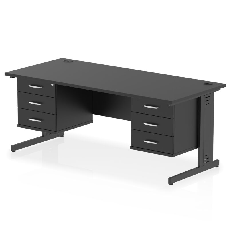Pace 1800mm Cable Managed Straight Desk With Two Fixed Pedestal - Image 66
