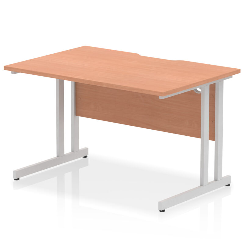 Pace Scalloped Edge 1200mm Straight Desk Cantilever Leg - Image 3