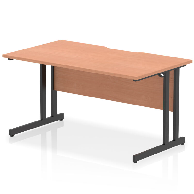 Pace Scalloped Edge 1400mm Straight Desk Cantilever Leg - Image 2