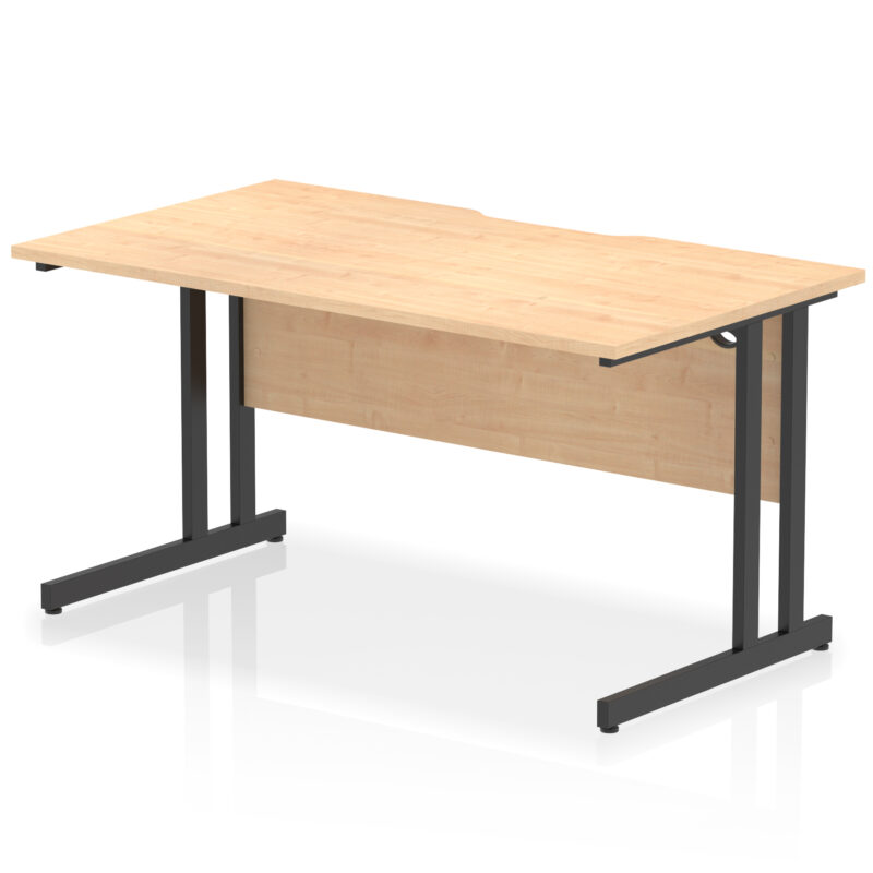 Pace Scalloped Edge 1400mm Straight Desk Cantilever Leg - Image 8