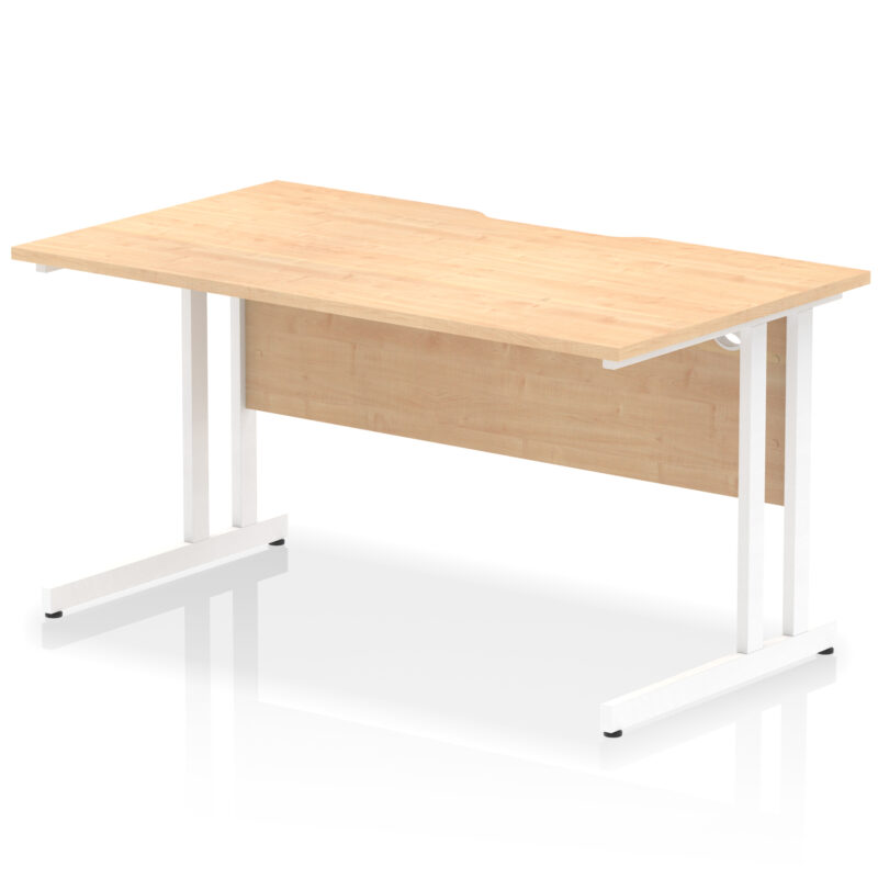 Pace Scalloped Edge 1400mm Straight Desk Cantilever Leg - Image 10