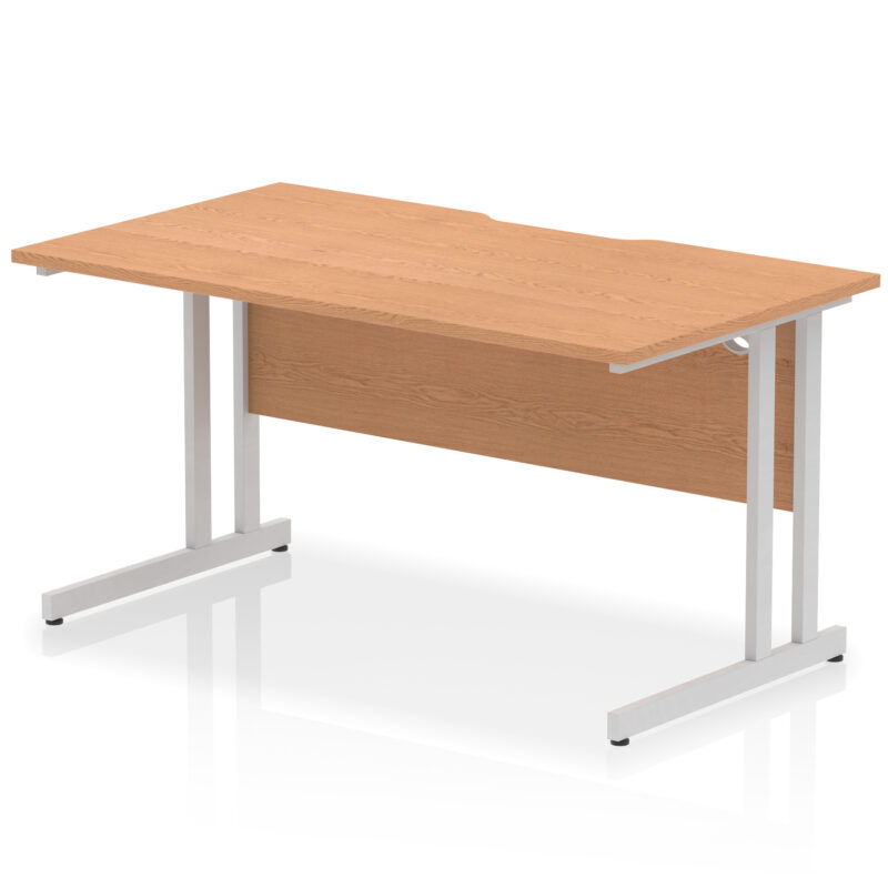 Pace Scalloped Edge 1400mm Straight Desk Cantilever Leg - Image 12