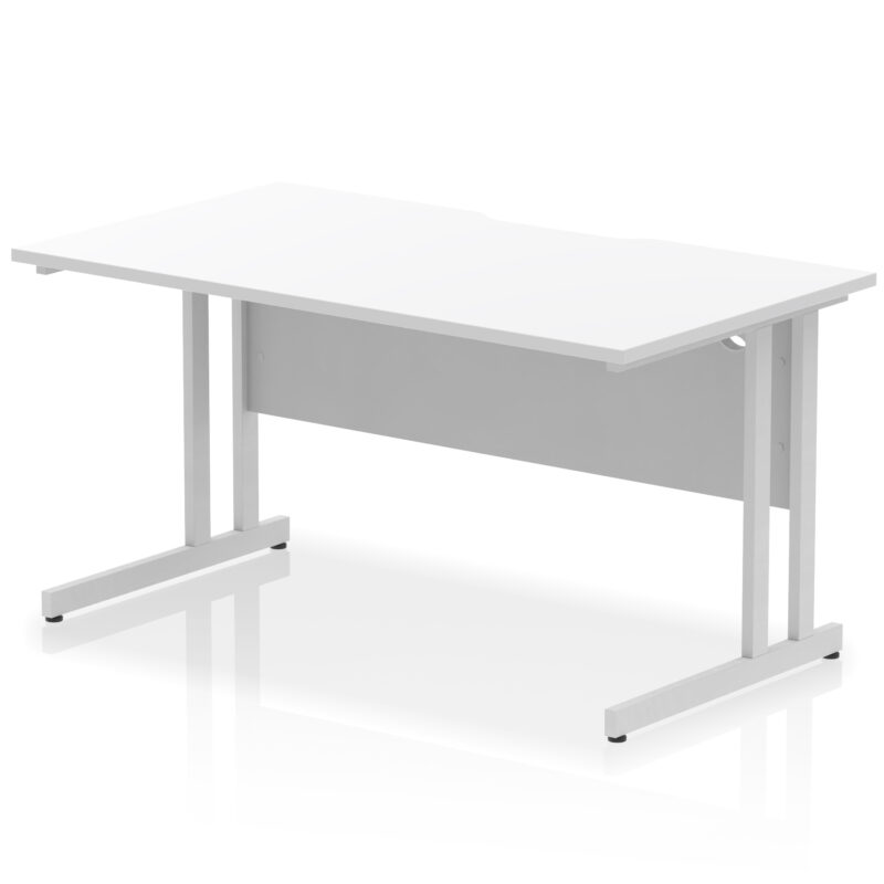 Pace Scalloped Edge 1400mm Straight Desk Cantilever Leg - Image 18