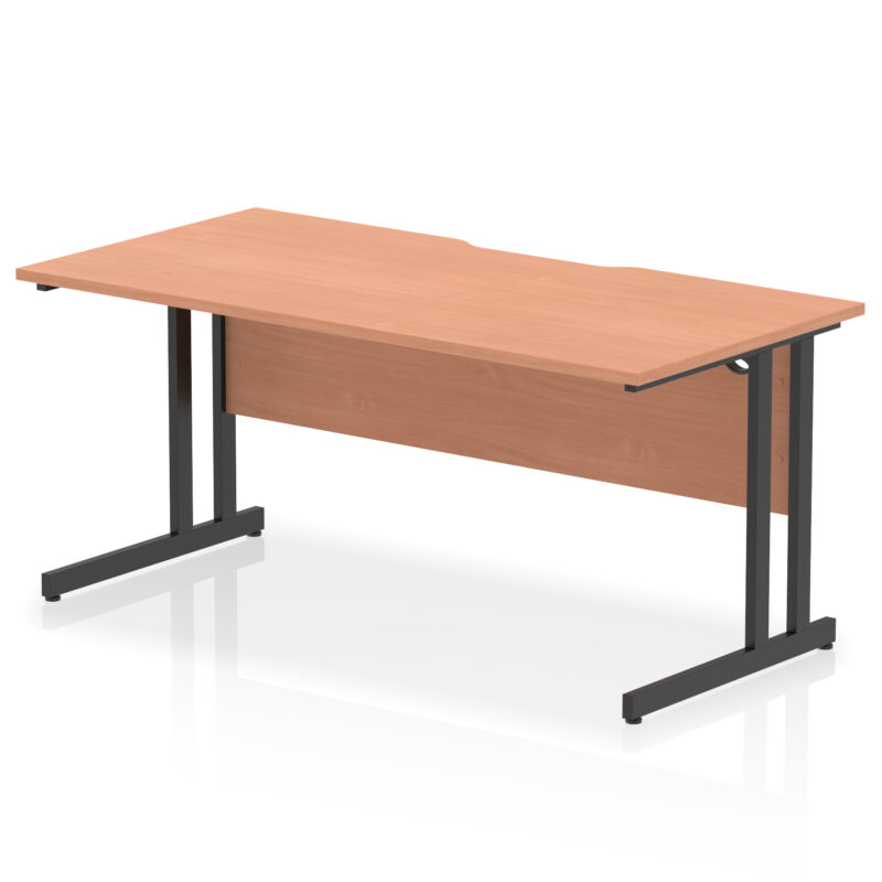 Pace Scalloped Edge 1600mm Straight Desk Cantilever Leg - Image 2