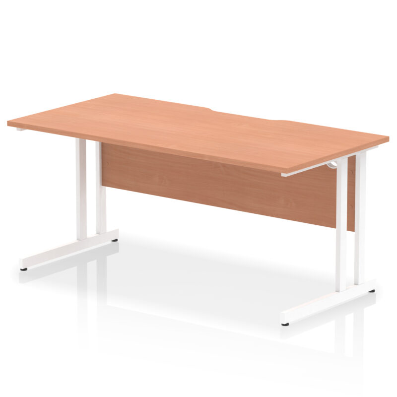 Pace Scalloped Edge 1600mm Straight Desk Cantilever Leg - Image 4