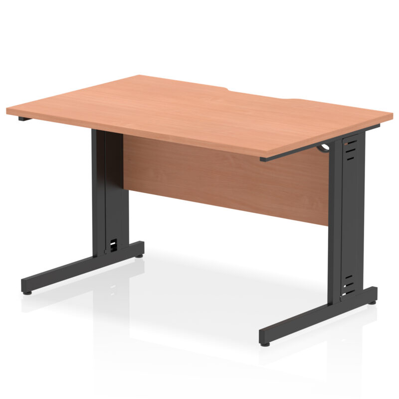 Pace Scalloped Edge 1200mm Straight Desk Cable Managed Leg - Image 2