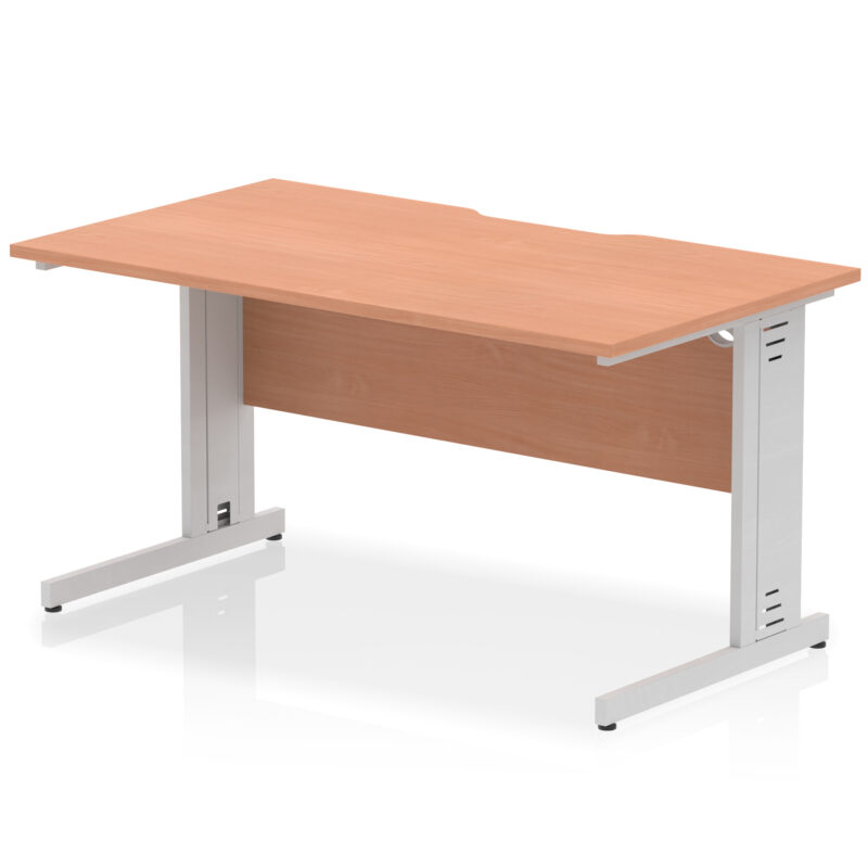 Pace Scalloped Edge 1400mm Straight Desk Cable Managed Leg - Image 3